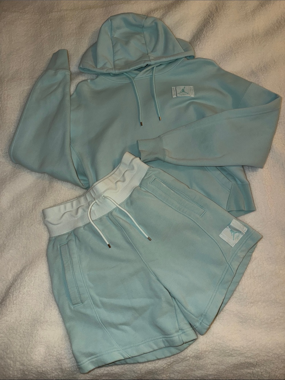 Jordan Teal and Mint Sweat Shorts with Waistband